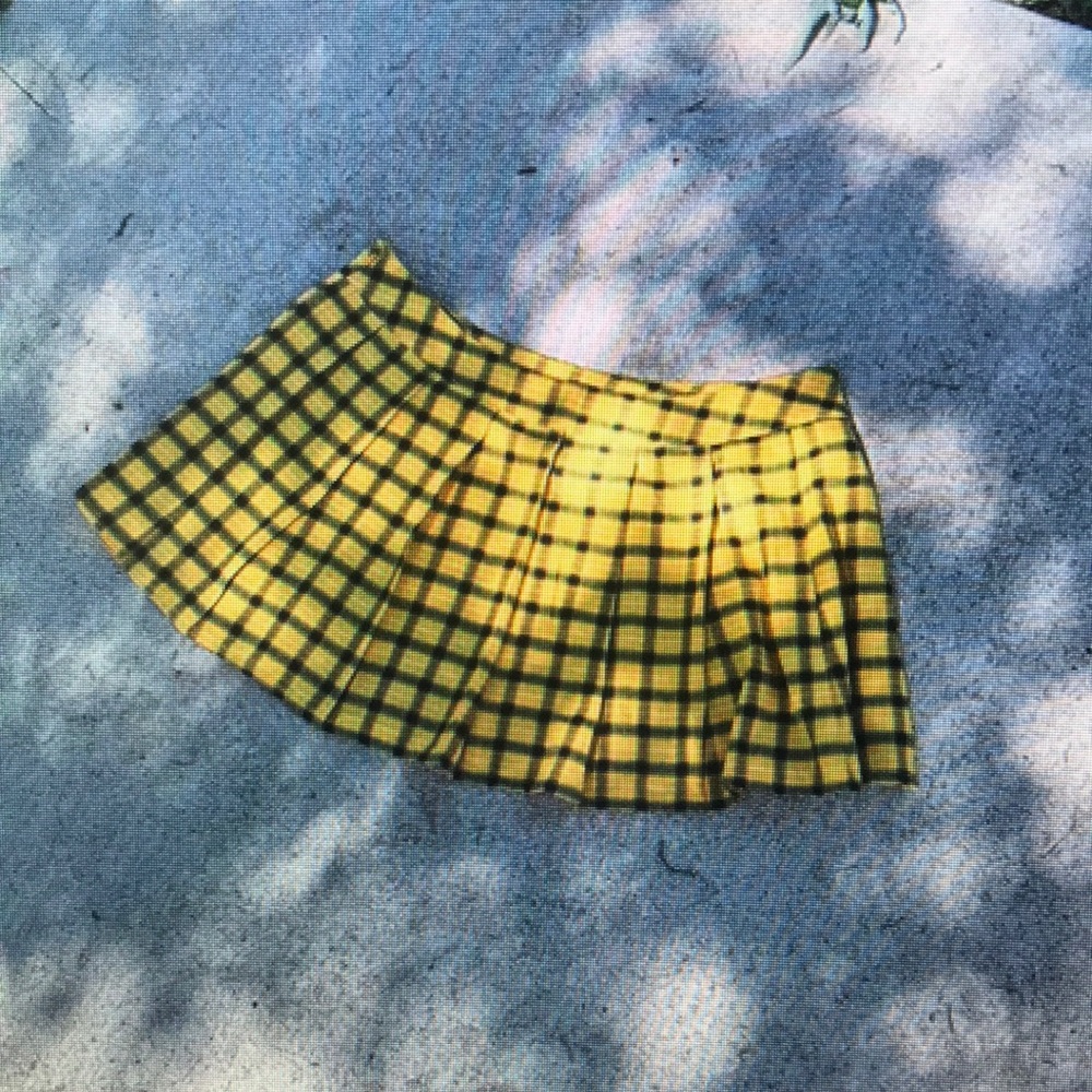 Yellow Plaid Mini Skirt